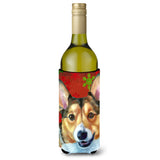 Corgi Red Snowflakes Holiday Christmas Wine Bottle Beverage Insulator Hugger Lh9581Literk