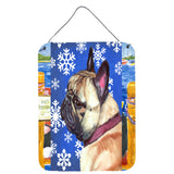 Caroline'S Treasures Lh9587Ds1216 French Bulldog Frenchie Winter Snowflakes Holiday Wall Or Door Hanging Prints, 16 X 12,
