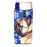 French Bulldog Frenchie Winter Snowflakes Holiday Ultra Beverage Insulators For Slim Cans Lh9587Muk