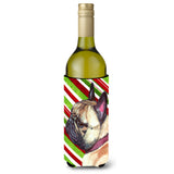 French Bulldog Frenchie Candy Cane Holiday Christmas Wine Bottle Beverage Insulator Hugger Lh9594Literk