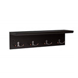 Songmics Entryway Hanging Coat Rack, With 4 Double Hooks, Wall Floating Shelf, Dark Brown Ulhr41Br