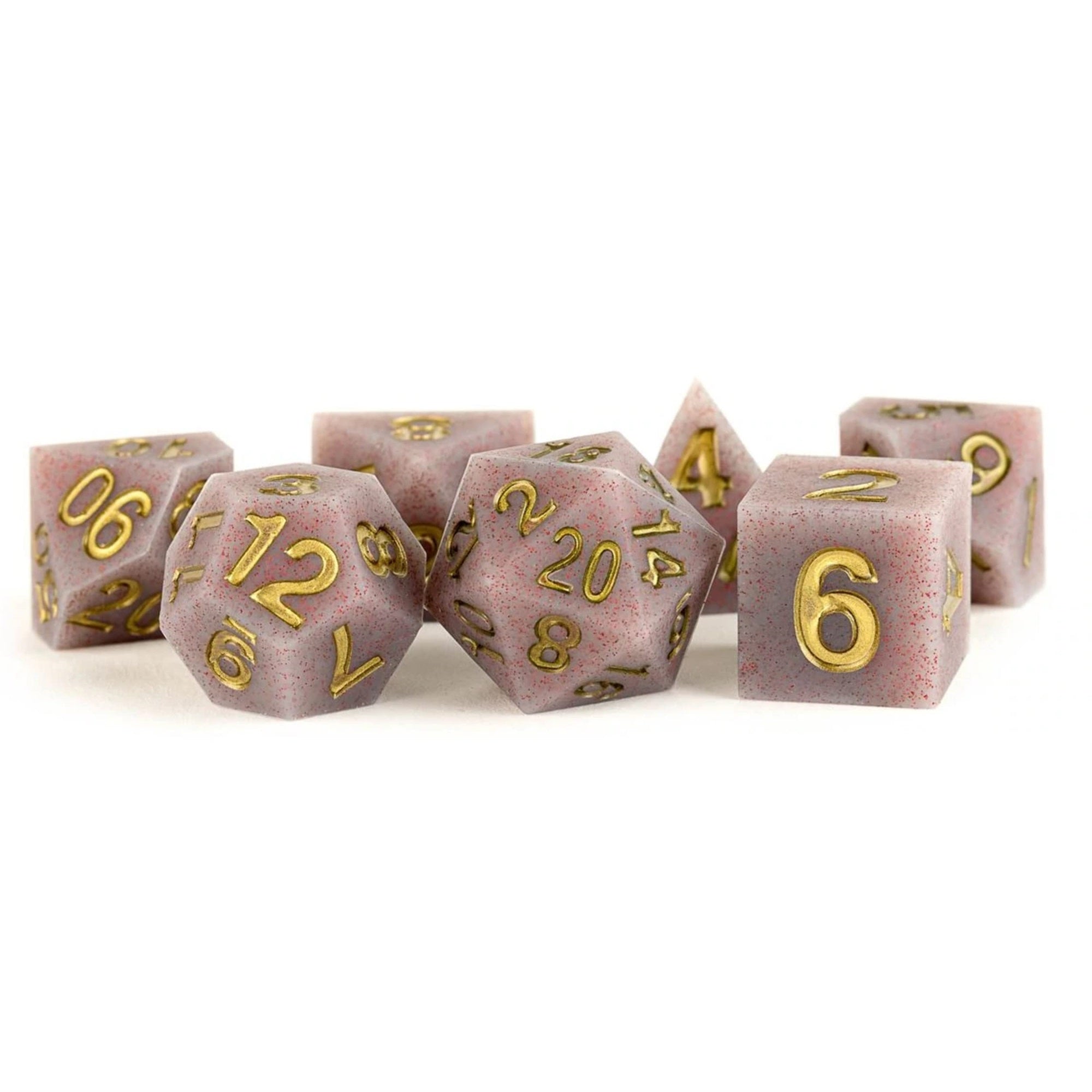 Fanroll By Metallic Dice Games 16Mm Sharp Edge Silicone Rubber Poly Dnd Dice Set: Volcanic Soot, Role Playing Game Dice For Dung