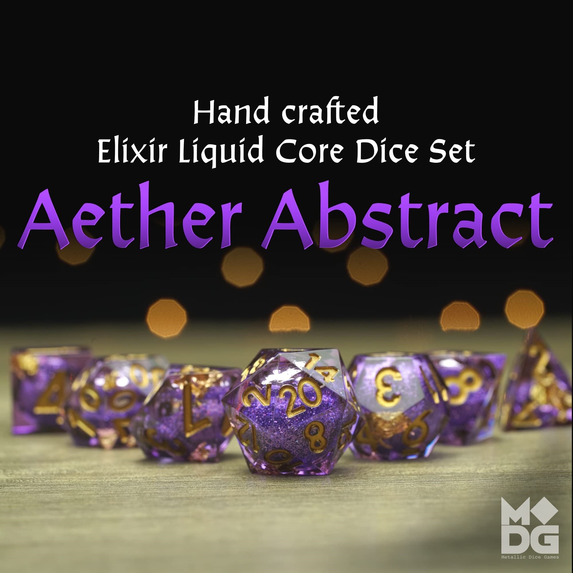 Fanroll By Metallic Dice Games Aether Abstract Elixir Liquid Core Dnd Dice Set, Role Playing Game Dice For Dungeons And Dragons