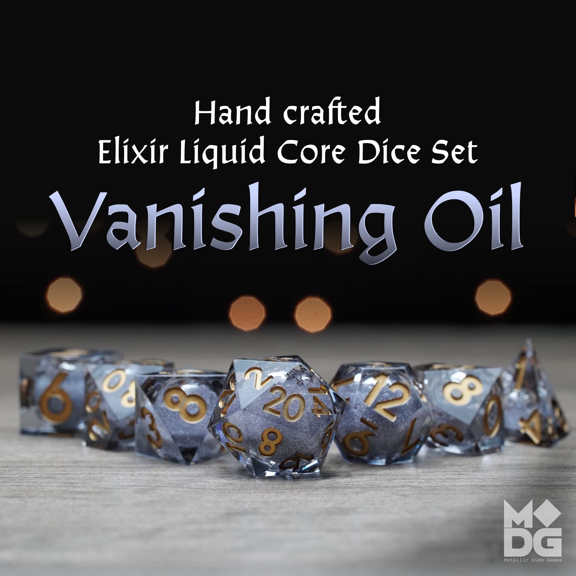 Fanroll By Metallic Dice Games Vanishing Oil Elixir Liquid Core Dnd Dice Set, Role Playing Game Dice For Dungeons And Dragons