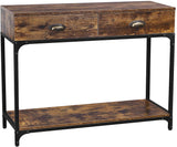 Vasagle Konsolentisch Im Industrie-Design, Flurtisch Mit 2 Schubladen Und Ablage, Sideboard Mit Stabilem Metallgestell, Wohnzimm