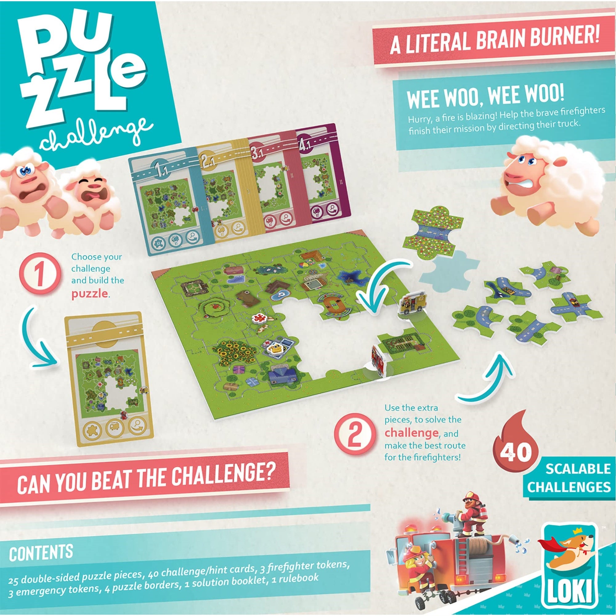 Loki Iello Puzzle Challenge: Firefighters To The Rescue! - 40 Challenges, Games, Learn How To Fulfill A Puzzle W/Funny Objective