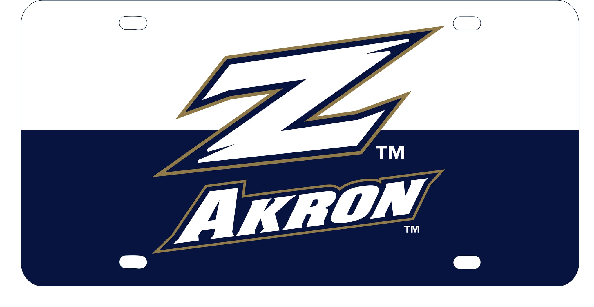 Akron Zips Metal License Plate