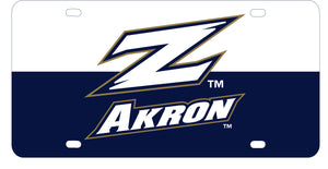 Akron Zips Metal License Plate