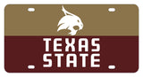 Texas State Bobcats Metal License Plate
