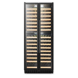 Lanbopro Black Dual Zone Wine Cooler French Doors 287 Bottle Capacity