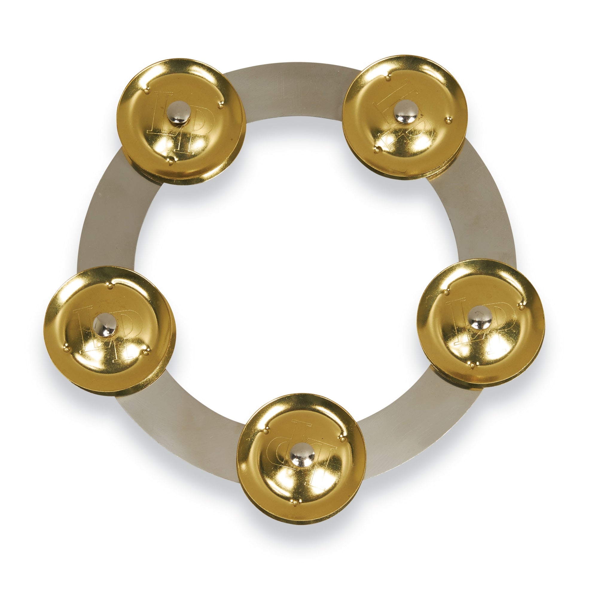 6In Tambo-Ring Stain Stl W/Brass Jingle