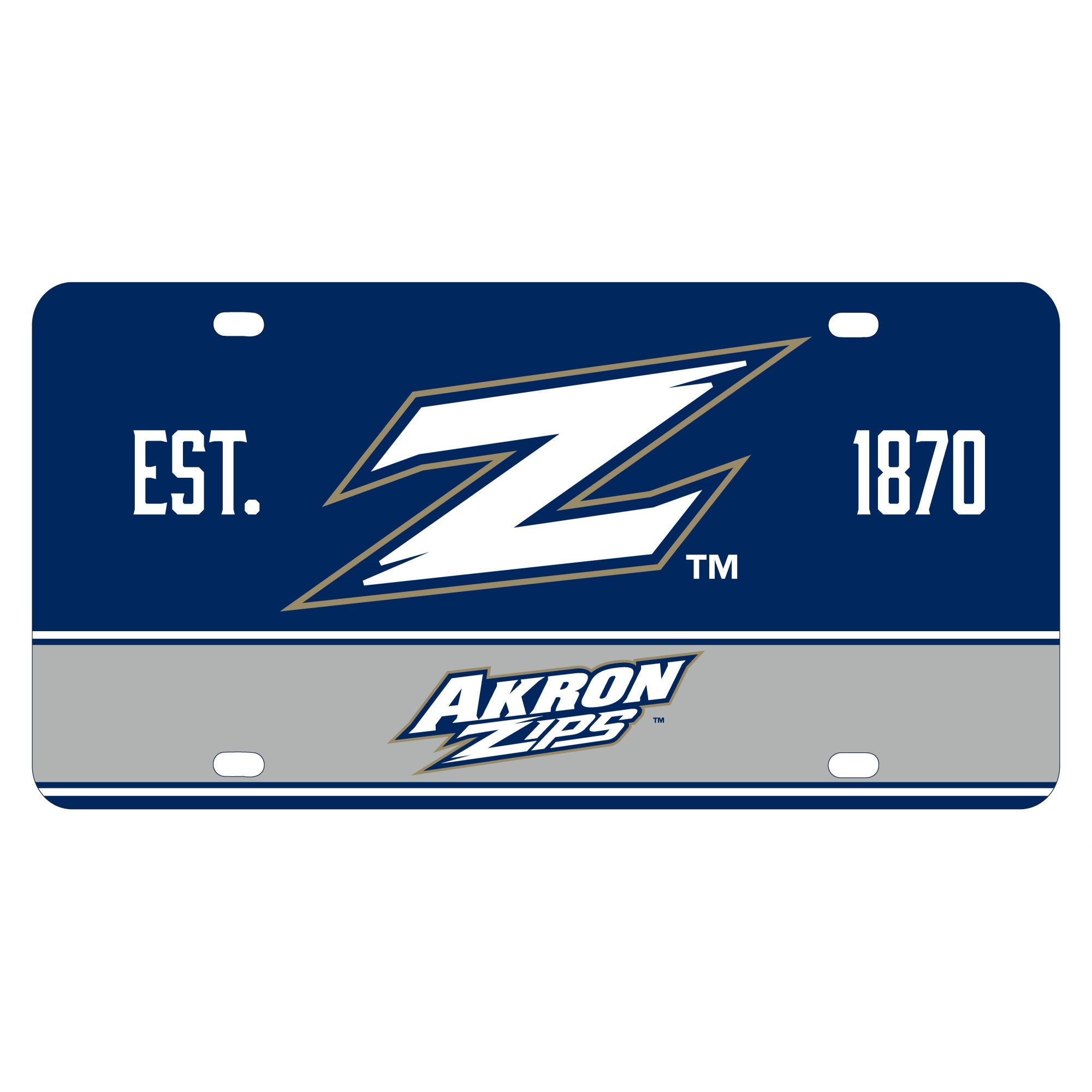 Akron Zips Mini License Plate 4.75 X 2.25 Inch