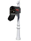 Lewiston Equine Post System With E1 Economy Mailbox And E1 Locking Insert, Mounting Plate, Fluted Base And Horsehead Finial , W