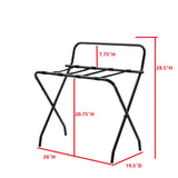 Davao Black Metal High-Back Folding Luggage Rack With Nylon Straps