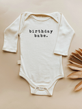 Birthday Babe Organic Bodysuit Long Sleeve