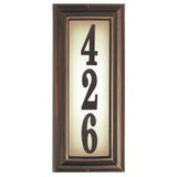 Edgewood Vertical Lighted Address Plaque in Antique Copper Frame Color
