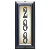 Edgewood Vertical Lighted Address Plaque in Pewter Frame Color