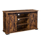 Vasagle Stand With Storage And Sliding Barn Doors For 60-Inch Tvs, Entertainment Center Console, 53.9 X 15.8 X 31.9, Rustic Brow