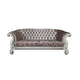 Lv01394 - Sofa W/7 Pillows, Ivory Fabric & Bone White Finish - Versailles