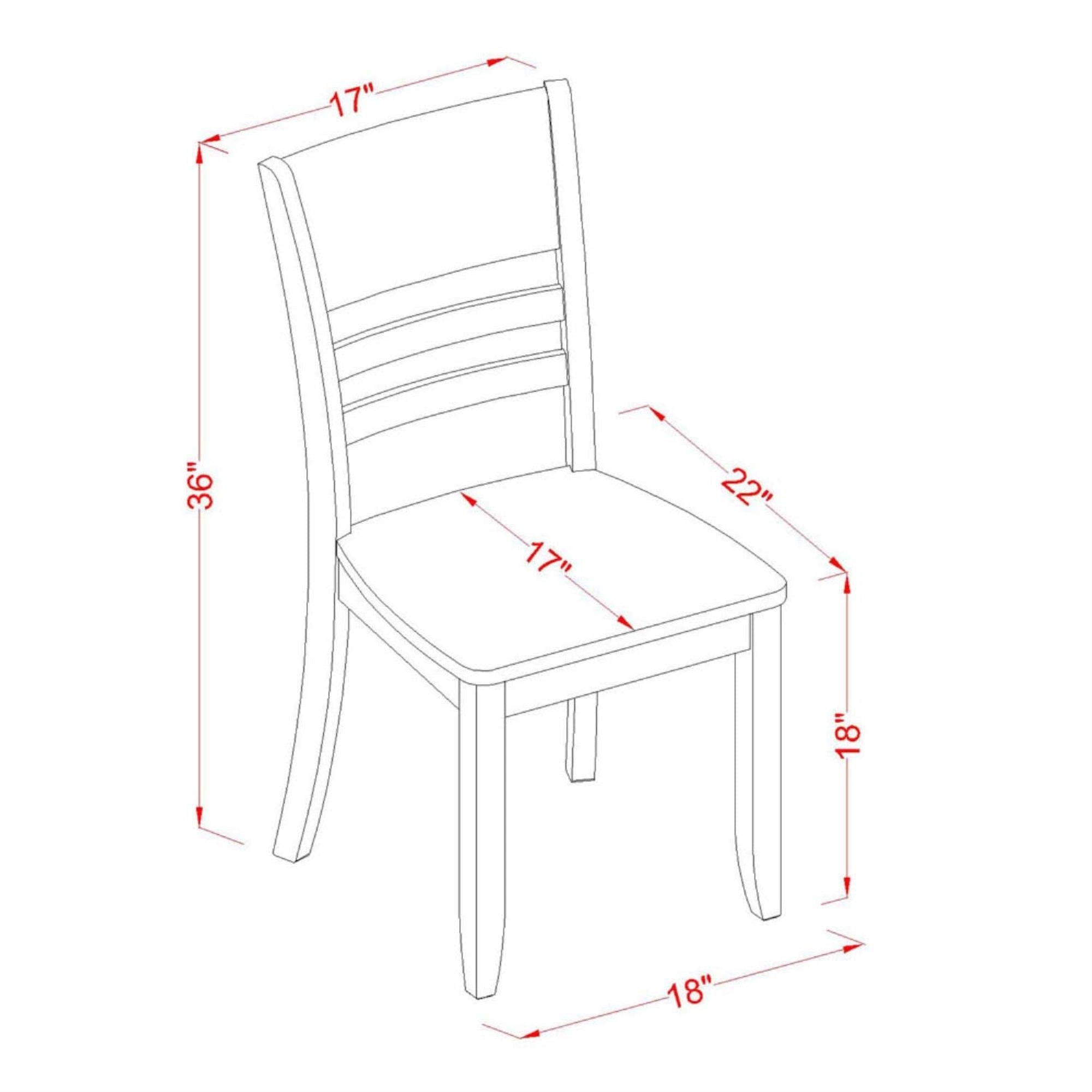 Set Of 2 Chairs Lyc-Esp-W Lynfield Dining Chair With Wood Seat In Espresso Finish