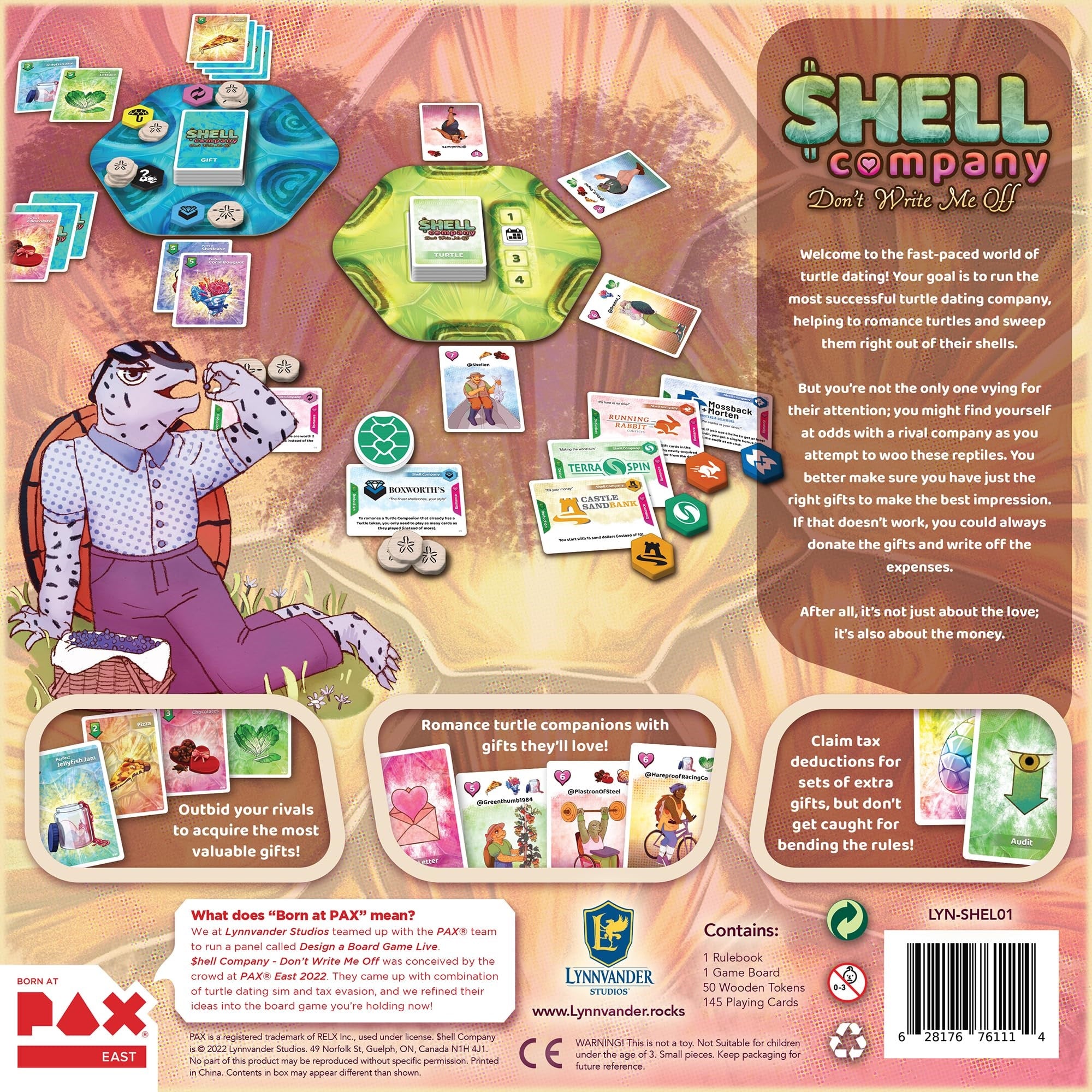 Lynnvander Studios: Shell Company: Don'T Write Me Off - Strategy Board Game, File Taxes & Find Love (As A Turtle), Ages 14+, 2-6