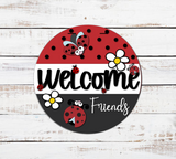 Welcome Friends Ladybug Door Hanger DIY Unfinished Kit