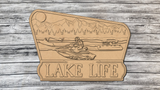 Lake Life Jet Ski Water Ski Door Hanger DIY Unfinished Kit