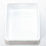 Wooden Ribbed Bins – White
