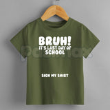 "Last Day Of School Sign My Shirt" Kids Tee – Interactive Class of 2026 Graphic Top, Remastered Heavy Cotton Student Keepsake Shirt, Soft Lived-In Graduation Party Apparel, Made in USA