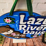 Lazy River Days Otter Door Hanger - DIY Unfinished Kit - Lvl 3