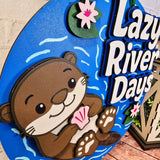 Lazy River Days Otter Door Hanger - DIY Unfinished Kit - Lvl 3