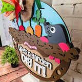 Life's a Garden Dig It! Mole Door Hanger - DIY Unfinished Kit - Lvl 3