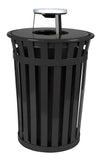 Ergode M3601-At-Bk-Vv Trash Receptacle With Ash Top | Sturdy Steel Construction | Graffiti Resistant | Powder Coat Finish | Comp