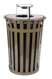 Durable M3601-At-Bn-Vv Ergode Trash Receptacle With Ash Top - Outdoor Waste Disposal Solution With Steel Construction And Powder