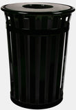 Durable M3601-Ft-Bk-Vv Ergode Trash Receptacle | Flat Top Lid | Steel Construction | Outdoor Waste Bin With Graffiti Deterrence