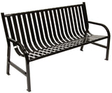 Sturdy And Stylish M5-Bch-Bk-Vv Ergode Oakley Bench - Ideal For Parks, Streets, And More. Durable Flat Bar Steel Construction Wi
