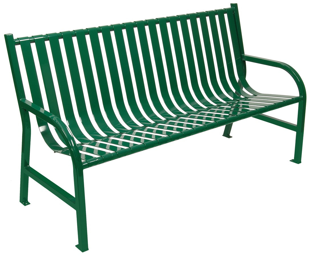 M5-Bch-Gn-Vv Ergode Oakley Bench - Stylish & Durable Seating For Parks, Streets, & More. Robust Steel Construction With Easy Anc