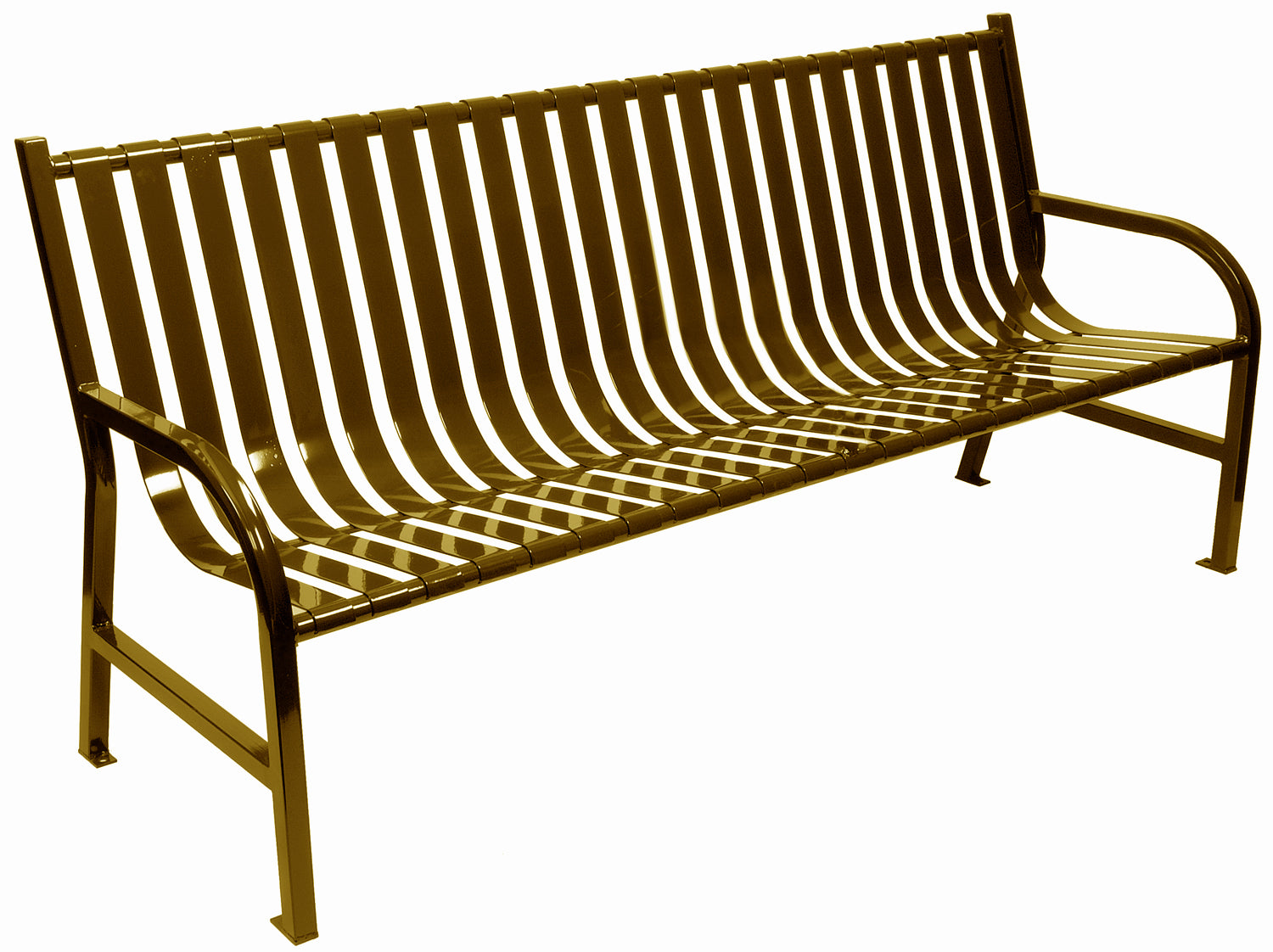 Sturdy And Stylish M6-Bch-Bn-Vv Ergode Oakley Bench - Ideal For Parks, Streets, And Universities. Durable Flat Bar Steel Constru