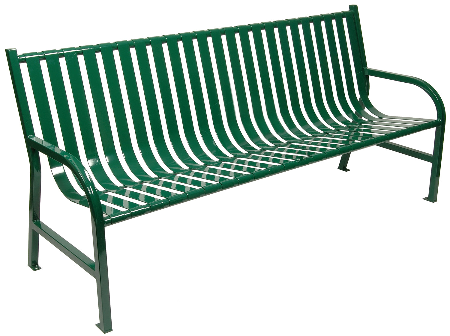Stylish And Durable M6-Bch-Gn-Vv Ergode Oakley Bench - Ideal For Parks, Streets, And Universities - Flat Bar Steel Construction