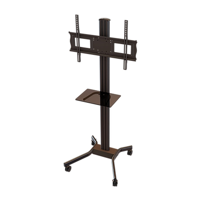 Mobile Cart With Tempered Glass Shelf, Height And Tilt Adjustment For 37 To 70 Plasma, Lcd Or Led Displays
