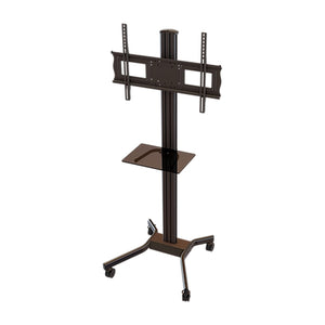Mobile Cart With Tempered Glass Shelf, Height And Tilt Adjustment For 37 To 70 Plasma, Lcd Or Led Displays