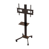 Mobile Cart With Tempered Glass Shelf, Height And Tilt Adjustment For 37 To 70 Plasma, Lcd Or Led Displays