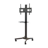 Mobile Cart With Tempered Glass Shelf, Height And Tilt Adjustment For 37 To 70 Plasma, Lcd Or Led Displays