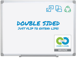 Earth Melamine Dry-Erase Board Double-Sided, 24 X 36, Aluminum Frame