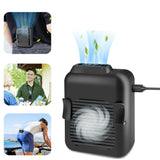 Portable Compact Cooling Fan Hanging Handsfree With Waist Clip