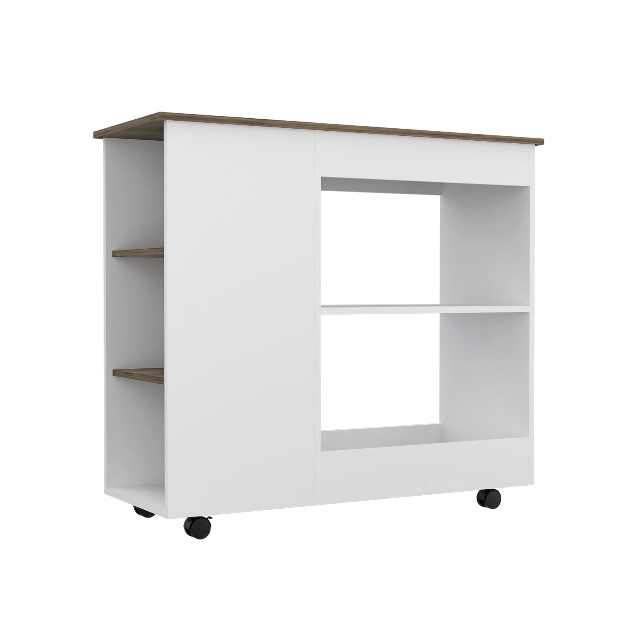 Nigella Kitchen Cart -Kitchen -White / Dark Brown