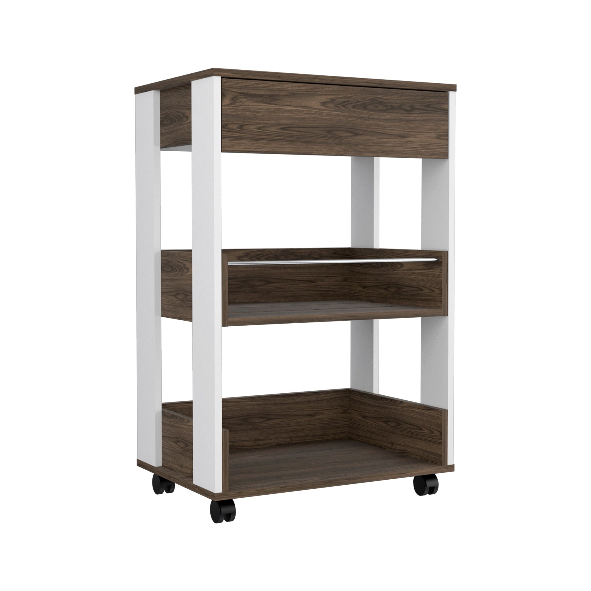 Verona Kitchen Cart -Kitchen -White / Dark Walnut