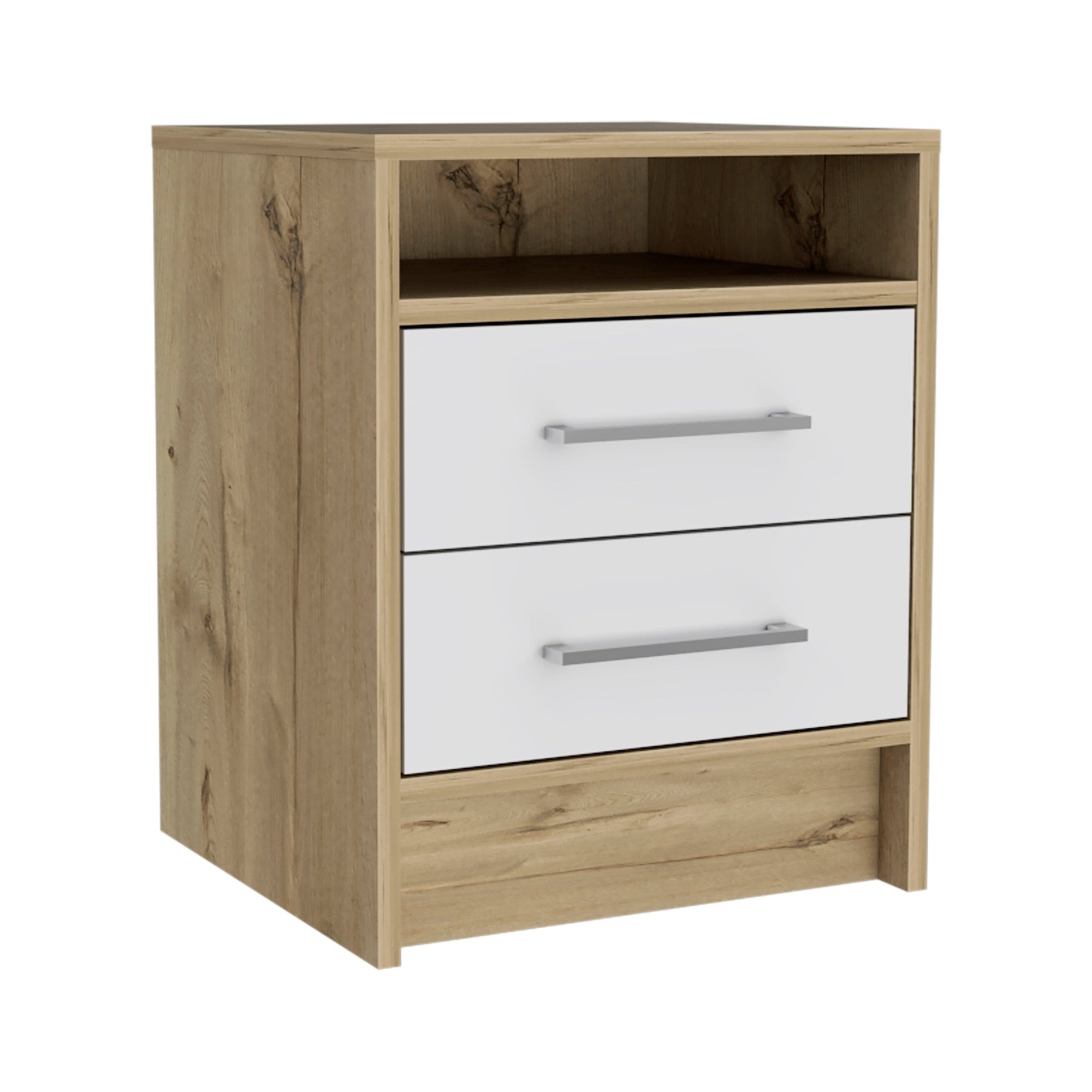 Eter Nightstand -Bedroom -White / Light Oak
