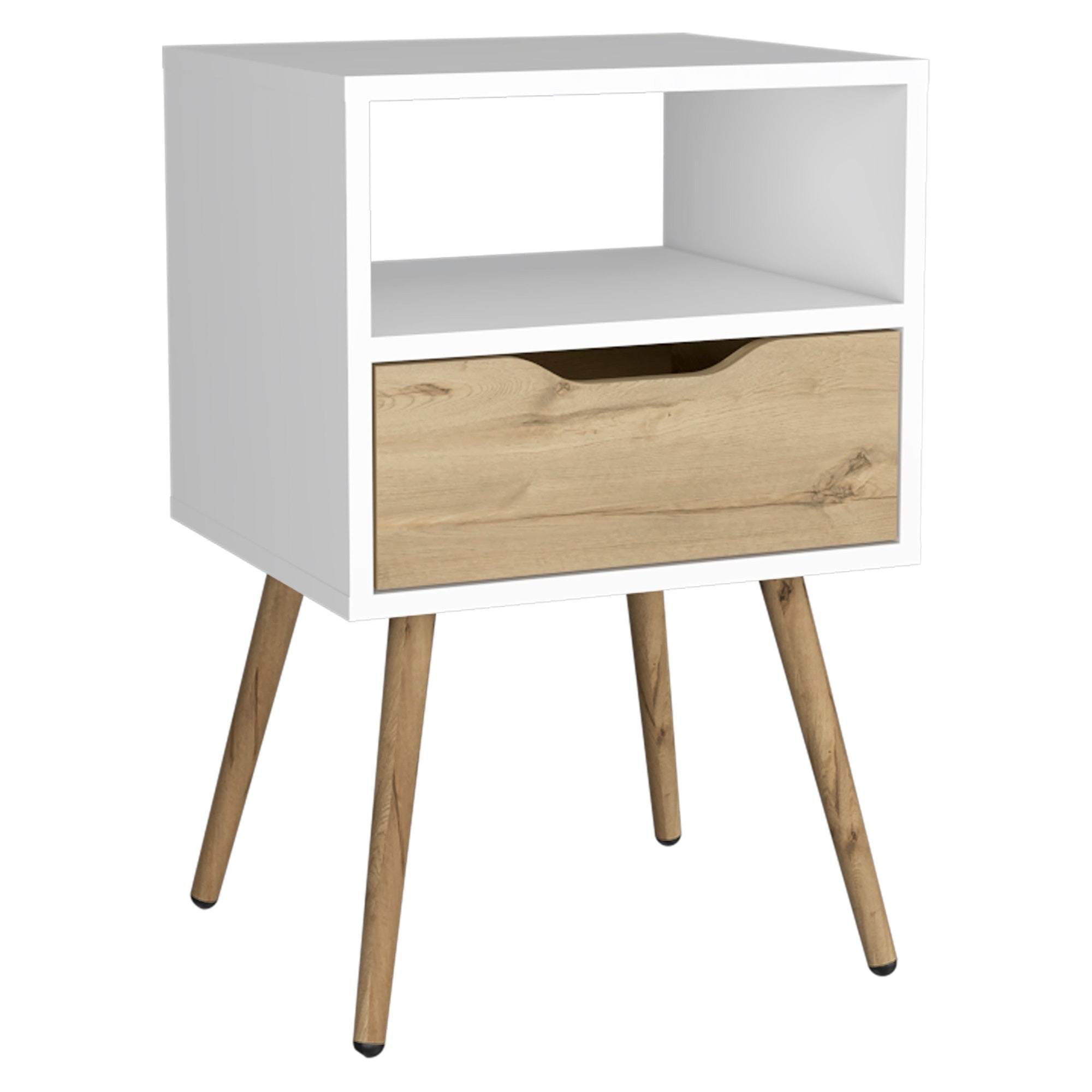 Otom Nightstand -Bedroom -White / Light Oak