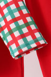Red Character Embroidery Gingham Pants Set